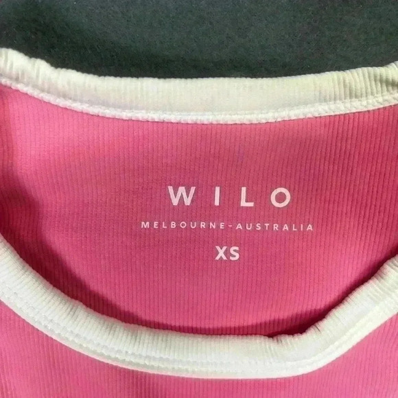 Wilo The Label Ribbed Sports Bra Pink Womens XS stretch Cute Soft Designer 0961 - Picture 2 of 6